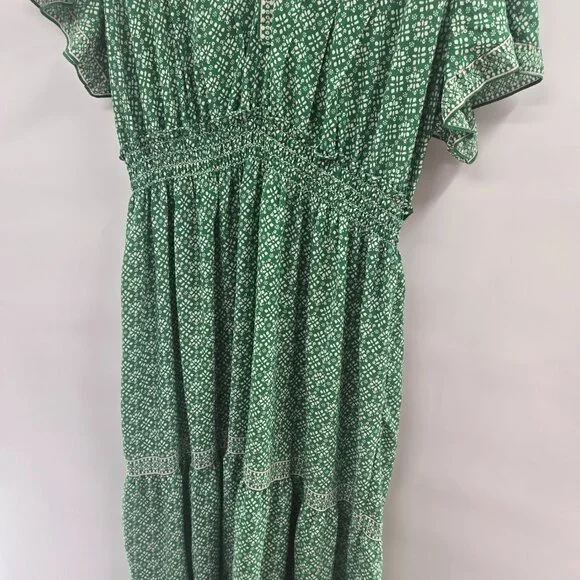 Max Studio Green Ruffled Tiered Maxi Dress 2x - Picture 4 of 15